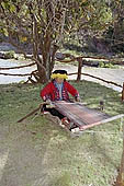 Traditional Quechua loom in the Urubamba valley